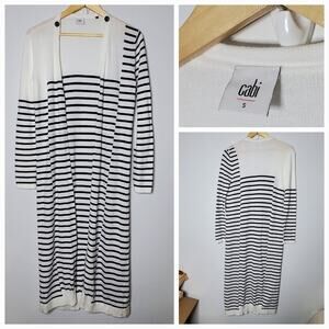 Cabi 5141 Victory Cardigan Sweater Long Striped Knit Maxi Duster  Size Small